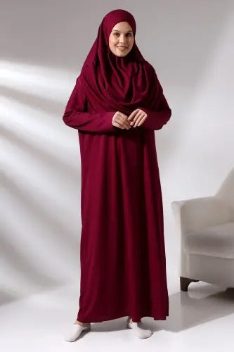 Başörtülü Tek Parça Namaz Elbisesi