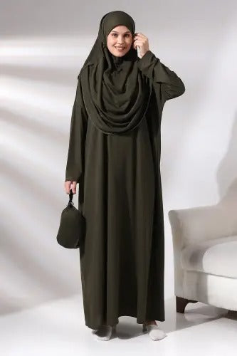 Başörtülü Tek Parça Namaz Elbisesi
